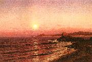 Raymond D Yelland Moonrise Over Seacoast at Pacific Grove USA oil painting artist